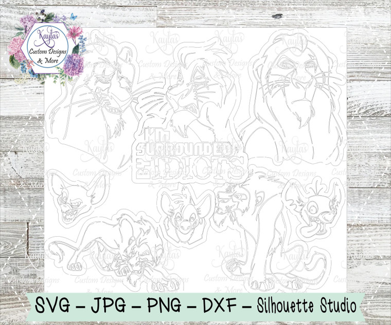 Scar (Lion King) Burst Tumbler Template Digital Download