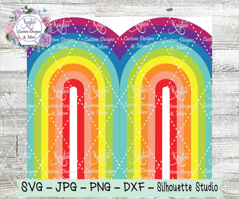 Rainbow Burst Tumbler Template Digital Download