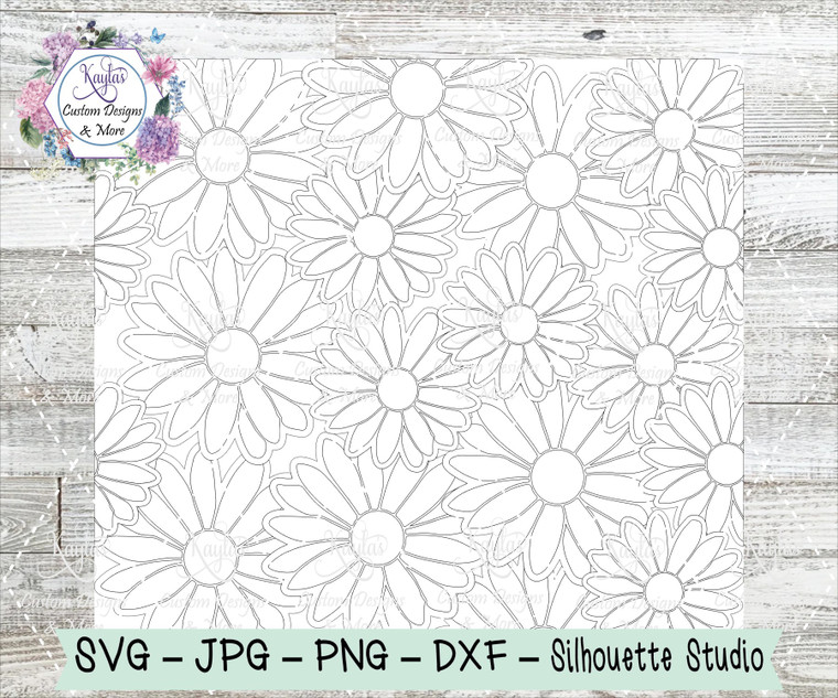 Daisy Burst Tumbler Template Digital Download