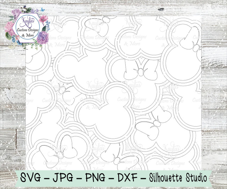 Mickey and Minnie Head Burst Tumbler Template Digital Download