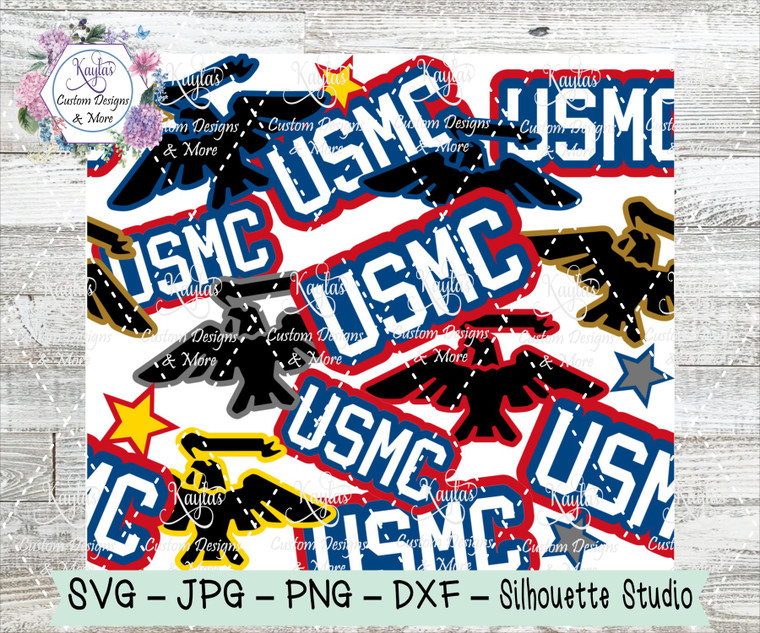 Marines Burst Tumbler Template Digital Download