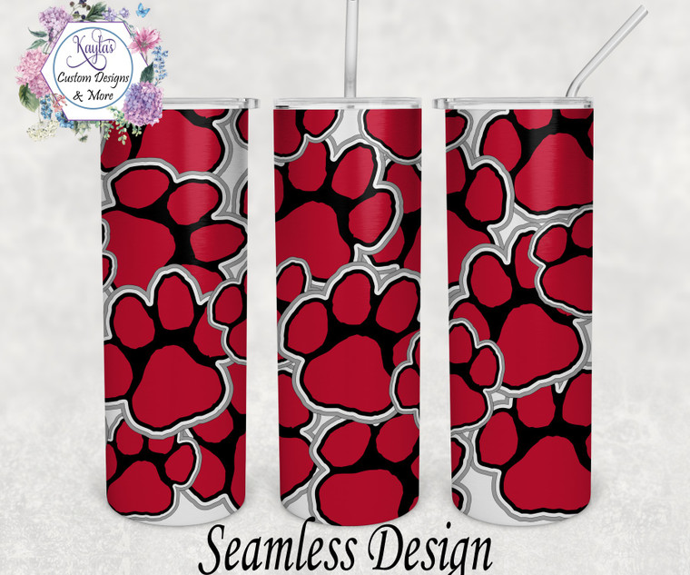 Paw Print Burst Tumbler Template Digital Download