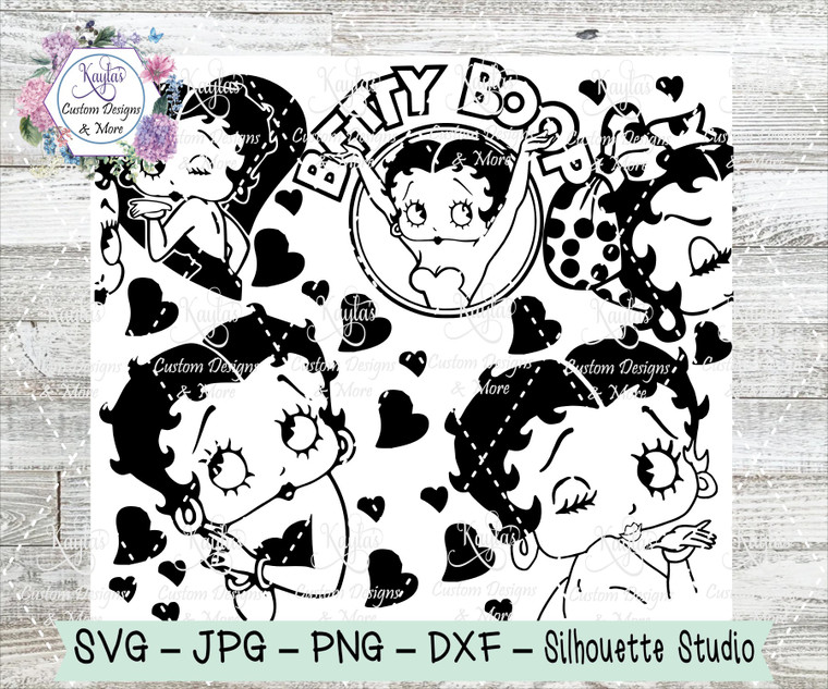 Betty Boop Burst Tumbler Template Digital Download