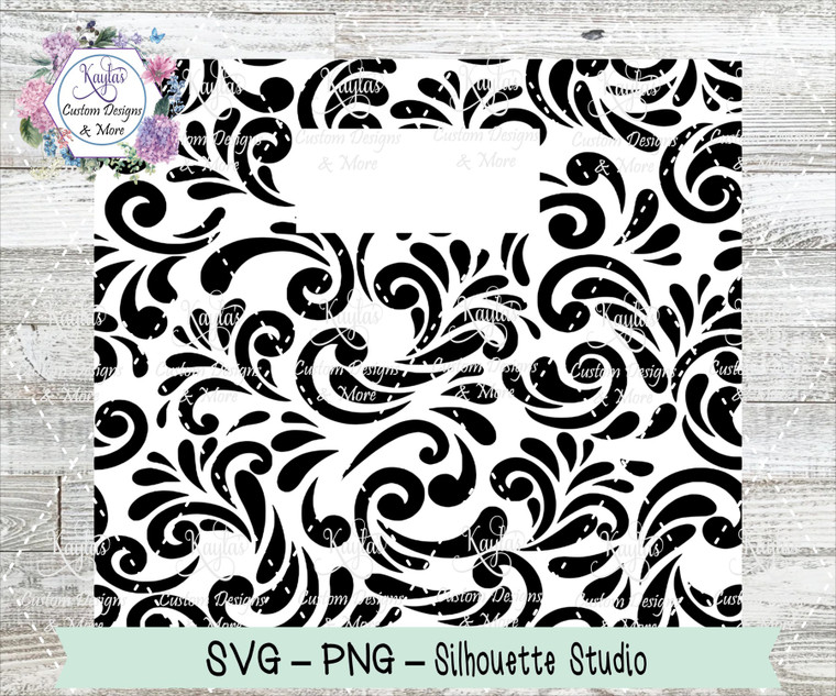 Leather Tooling Flourish Floral Pattern With Box for Personalization  Digital Download