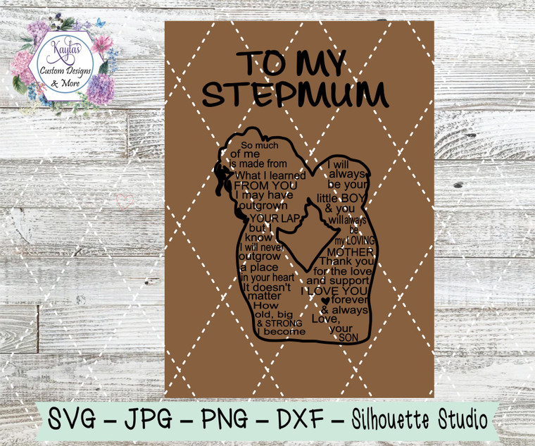 Stepmum Boy  Sign Laser Digital Download