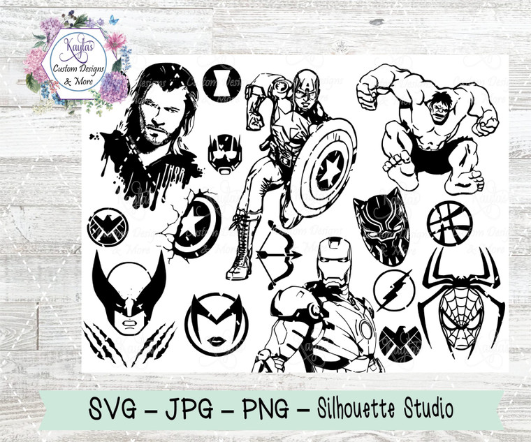 Marvel Super Heros SVG Tumbler Template Digital Download