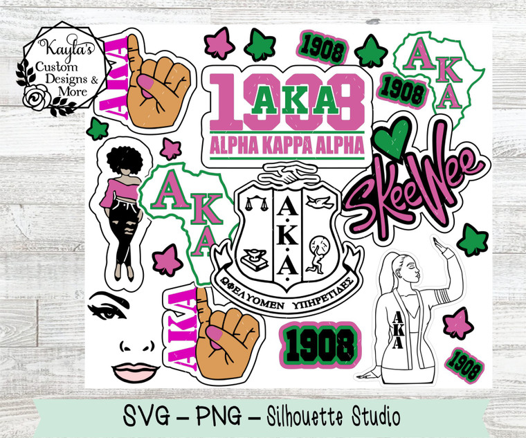 Alpha Kappa Alpha Sorority  Burst Tumbler Template Digital Download