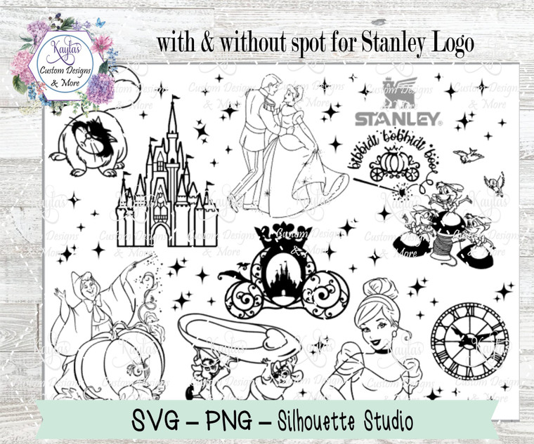 Cinderella SVG Tumbler Template Digital Download