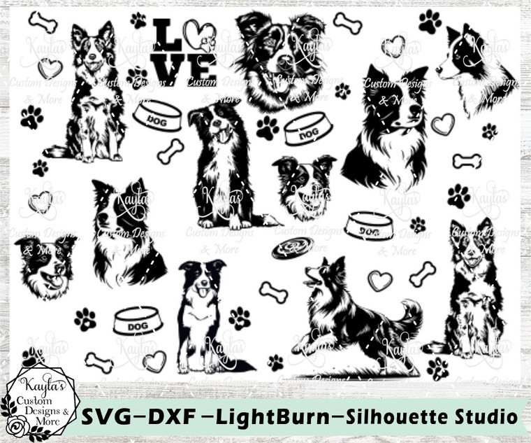 Border Collie Tumbler Template Digital Download