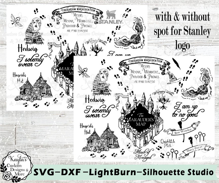 Harry Potter Marauder's Map SVG Tumbler Template Digital Download