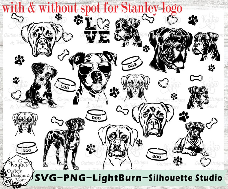 Boxer SVG Tumbler Template Digital Download