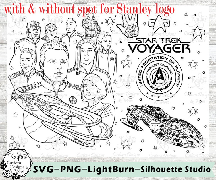 Star Trek Voyager SVG Tumbler Template Digital Download