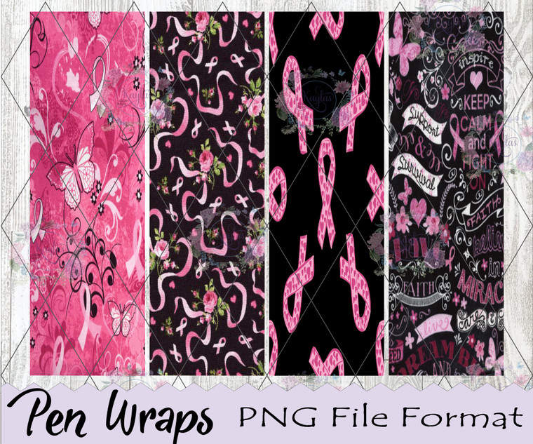 Breast Cancer Pen Wraps Digital Download Breast Cancer Pen Wraps Digital Download