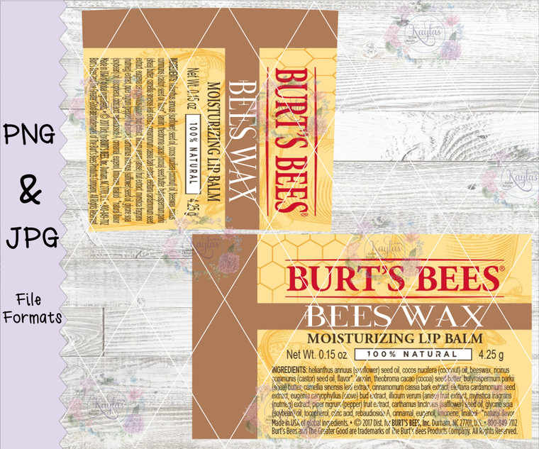 Burt's Bees Bees Wax Flavored Chap Stick Wrap Digital Download