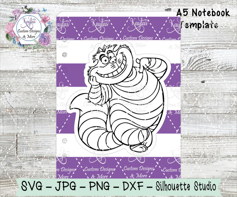 Cheshire Cat Notebook Template Digital Download