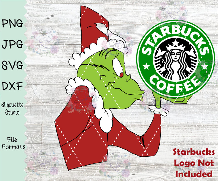 Grinch Holding Starbucks Logo Digital Download
