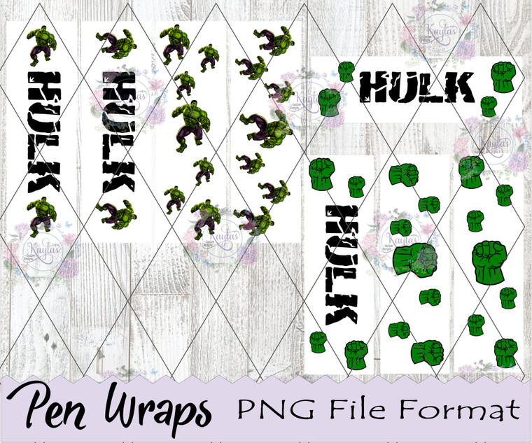 Hulk Pen Wraps Digital Download