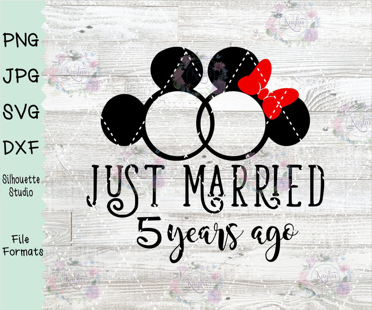 Just Married Mickey and Minnie Mouse Digital Download