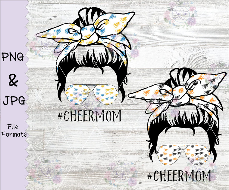 Mom Messy Bun Cheer Life Digital Download