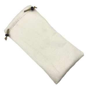 Pipe Pouch Hand Made Cream Faux Suede w/ Cream Leather Draw String 8 inches x 4 inches
