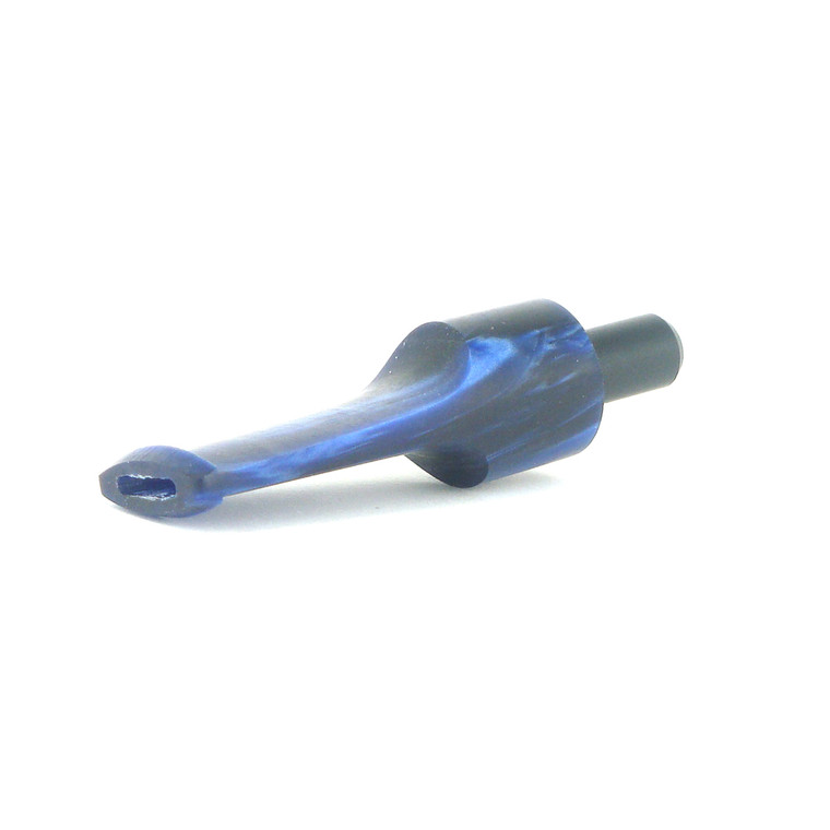 50mm x 16mm Acrylic Stem Blue Swirl Round Saddle Nylon Tenon