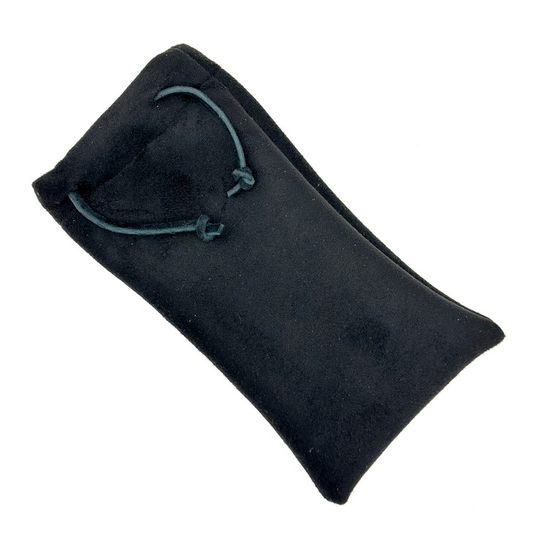 Pipe Pouch Hand Made Black Faux Suede w/ Black Leather Draw String 5.7 inches x 3.5 inches