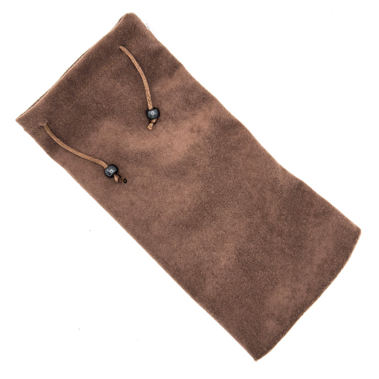 Pipe Pouch Hand Made Brown Faux Suede w/ Brown Cord Draw String 8 inches x 4 inches