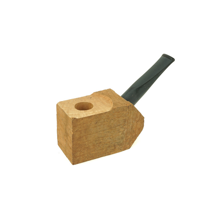 Pre-drilled Kit Briar Ebauchon Tapered Black Acrylic Stem Bent