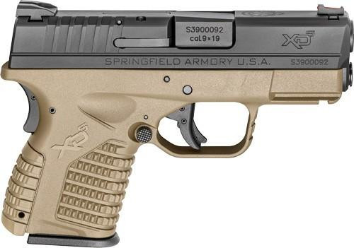 Springfield XDS Essentials 9MM 3.3" FS 7+1 Flat Dark Earth XDS9339DEE