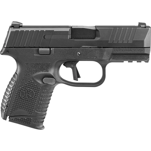 FN 509® Compact 9mm Semi-Auto Pistol Bundle Black, 3.7" Barrel, 24+1, Fixed Sights, 5 Magazines, and Soft Case 66-101641