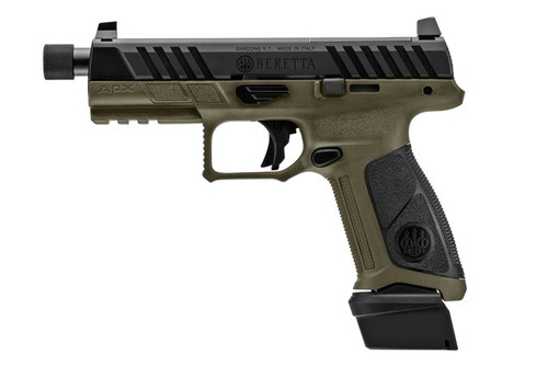 Beretta APX A1 Full Size Tactical Semi-Auto Pistol 9MM Luger, 21+1, 4.8" Threaded Barrel, ODG Polymer, Optic Ready JAXA1F921TAC