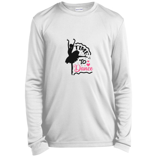 time to dance Youth Long Sleeve Performance Tee