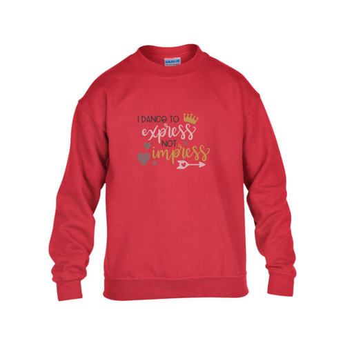 I Dance To Express, Not To Impress Youth Heavy Blend Fleece Crew