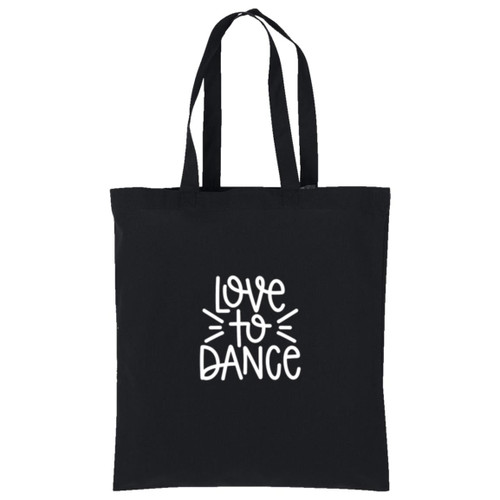 Love To Dance White Cotton Tote