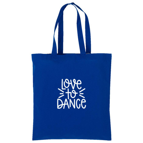 Love To Dance White Cotton Tote