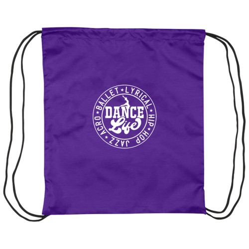 Dance Life White Drawstring Cinch Bag