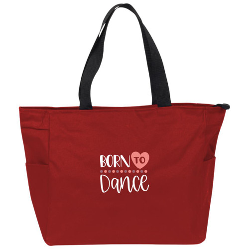 Born To dance White Essential Zip Tote