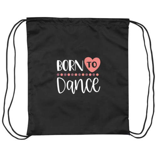 Born To dance White Drawstring Cinch Bag