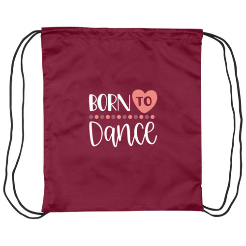 Born To dance White Drawstring Cinch Bag