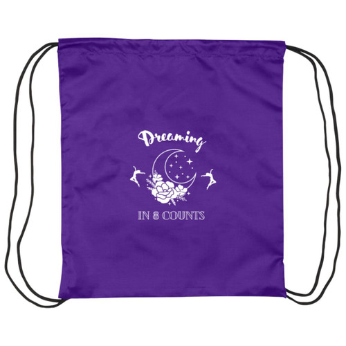 Dreaming in 8 counts white Drawstring Cinch Bag