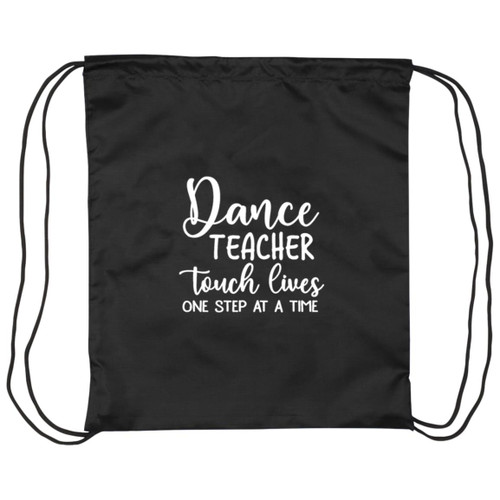 Dance teacher touch lives white Drawstring Cinch Bag
