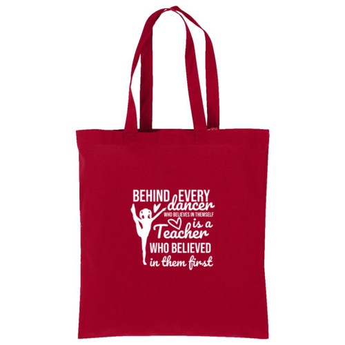 behind Every Dancer White Cotton Tote