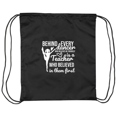 behind Every Dancer White Drawstring Cinch Bag