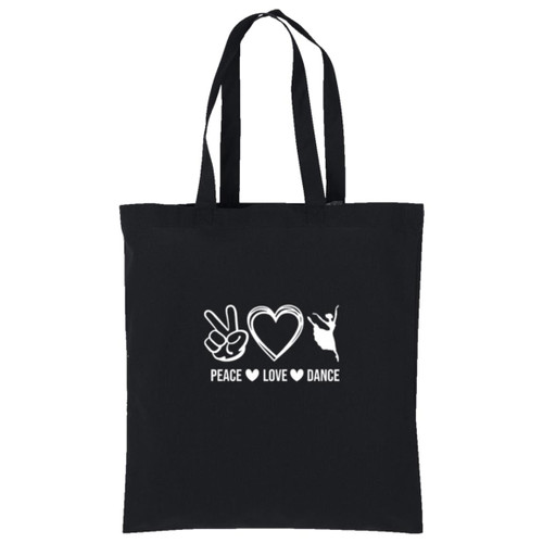 Peace love dance white Cotton Tote