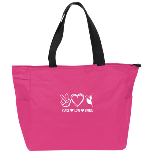 Peace love dance white Essential Zip Tote