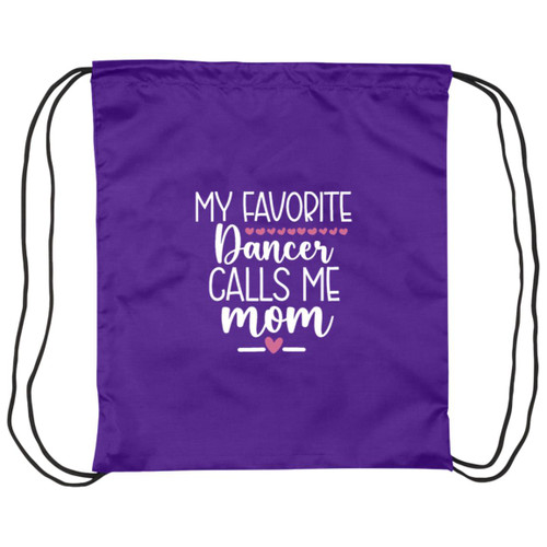 My Fav dancer calls me mom white Drawstring Cinch Bag