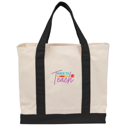 Made To Teach Cotton Canvas Two-Tone Tote