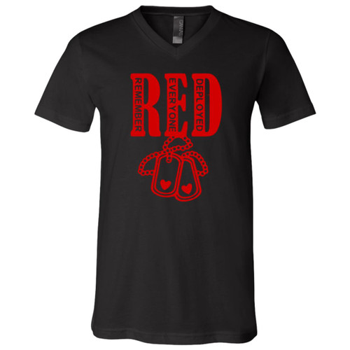 RED Design 6 Short Sleeve V-Neck T-Shirt