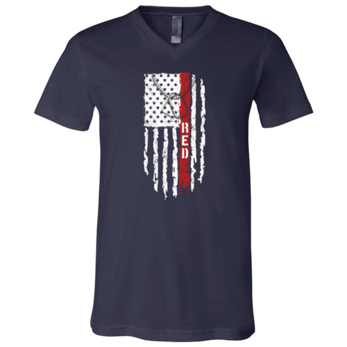 RED Design 3 Short Sleeve V-Neck T-Shirt