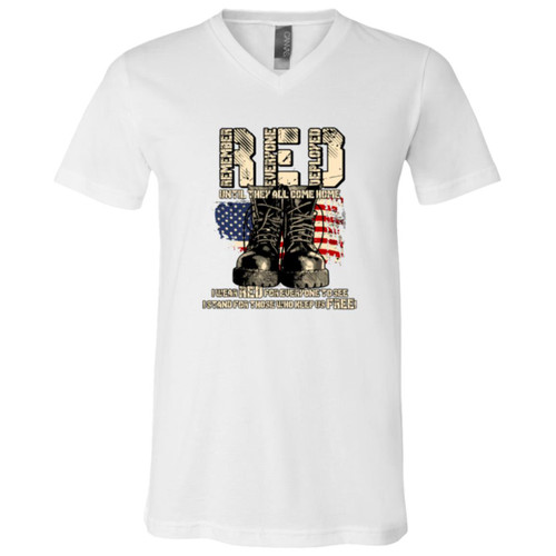 RED Design 1 Short Sleeve V-Neck T-Shirt